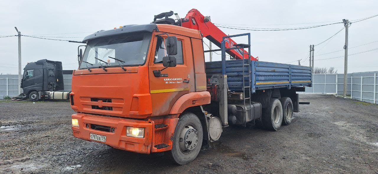 Камаз 65115 6x4 Бортовой с КМУ - 1