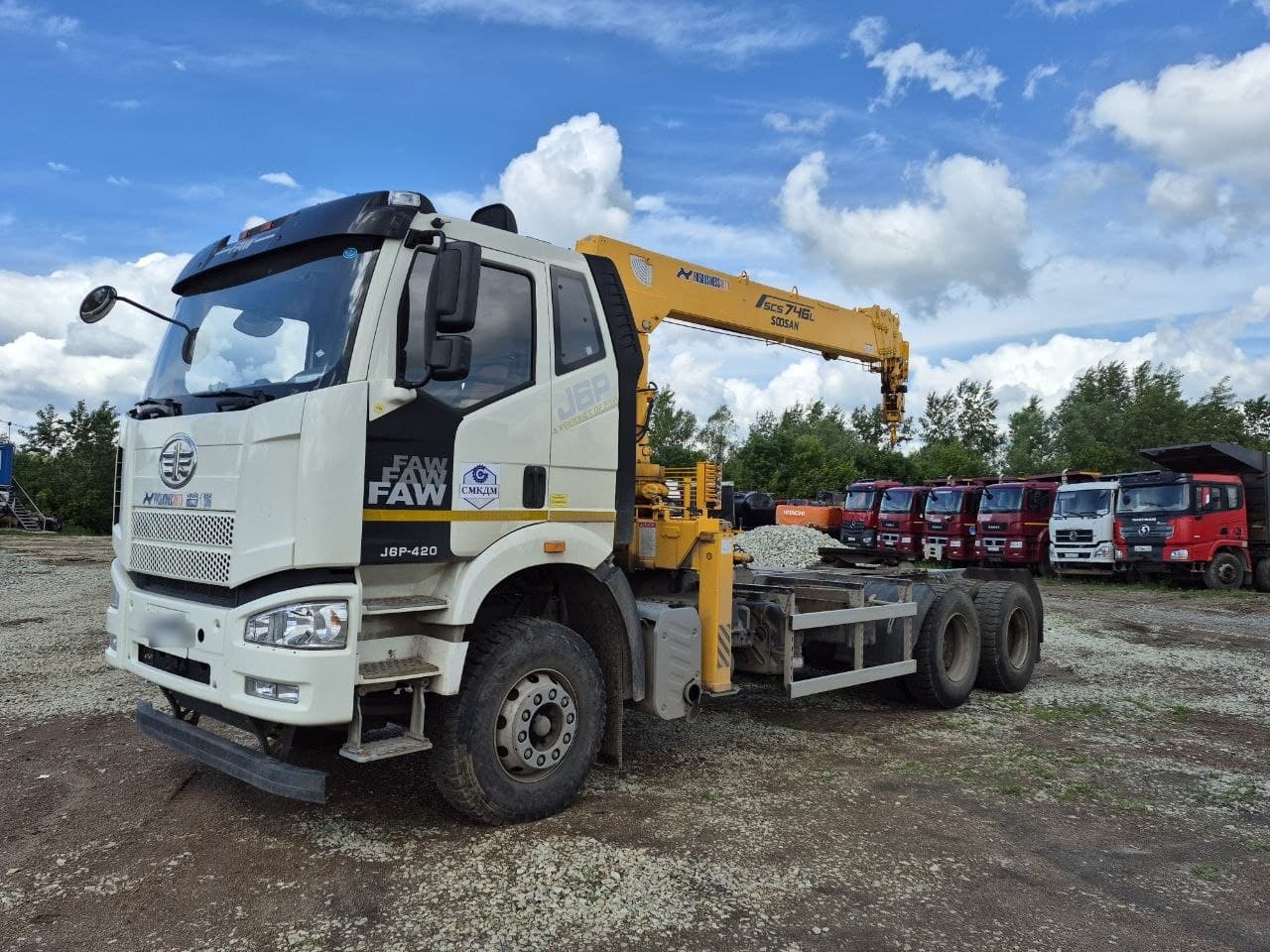 Строительные Подъемные Машины 7327* на шасси FAW CA 3250 6x4 Бортовой с КМУ - 1